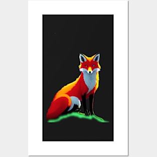 BLUE EYED SERENE ELEGANT FOX LOOKING RIGHT Posters and Art